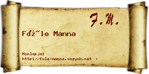 Füle Manna névjegykártya